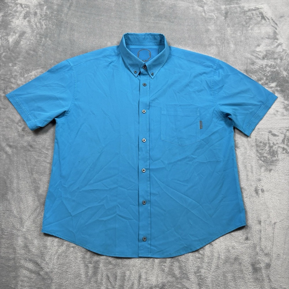 The Drive Clothing Men's XL Blue Aqua Short Sleeve Button Down Shirt
